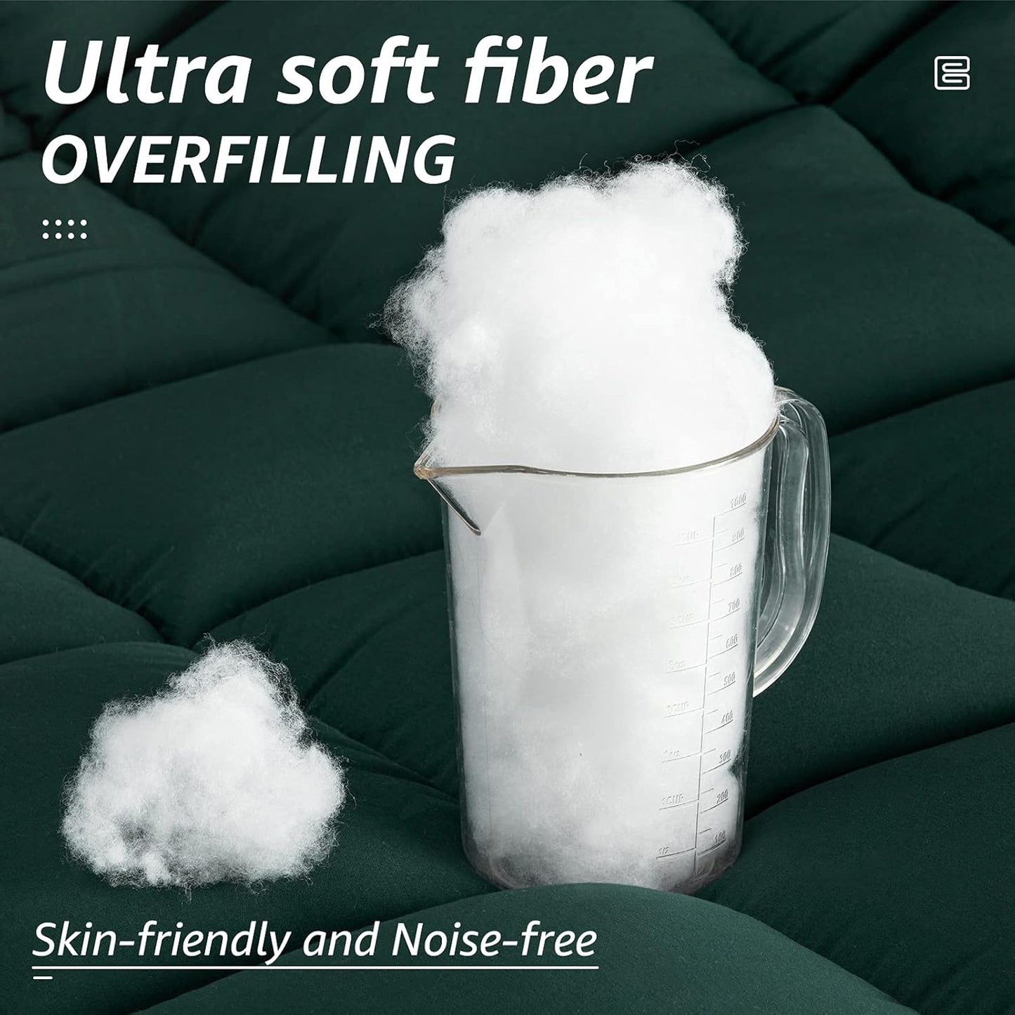 HYLEORY All Season California King Size Bed Comforter - Cooling Down Alternative Quilted Duvet Insert with Corner Tabs - Winter Warm - Machine Washable - Emerald Green,Cal King(96*104)