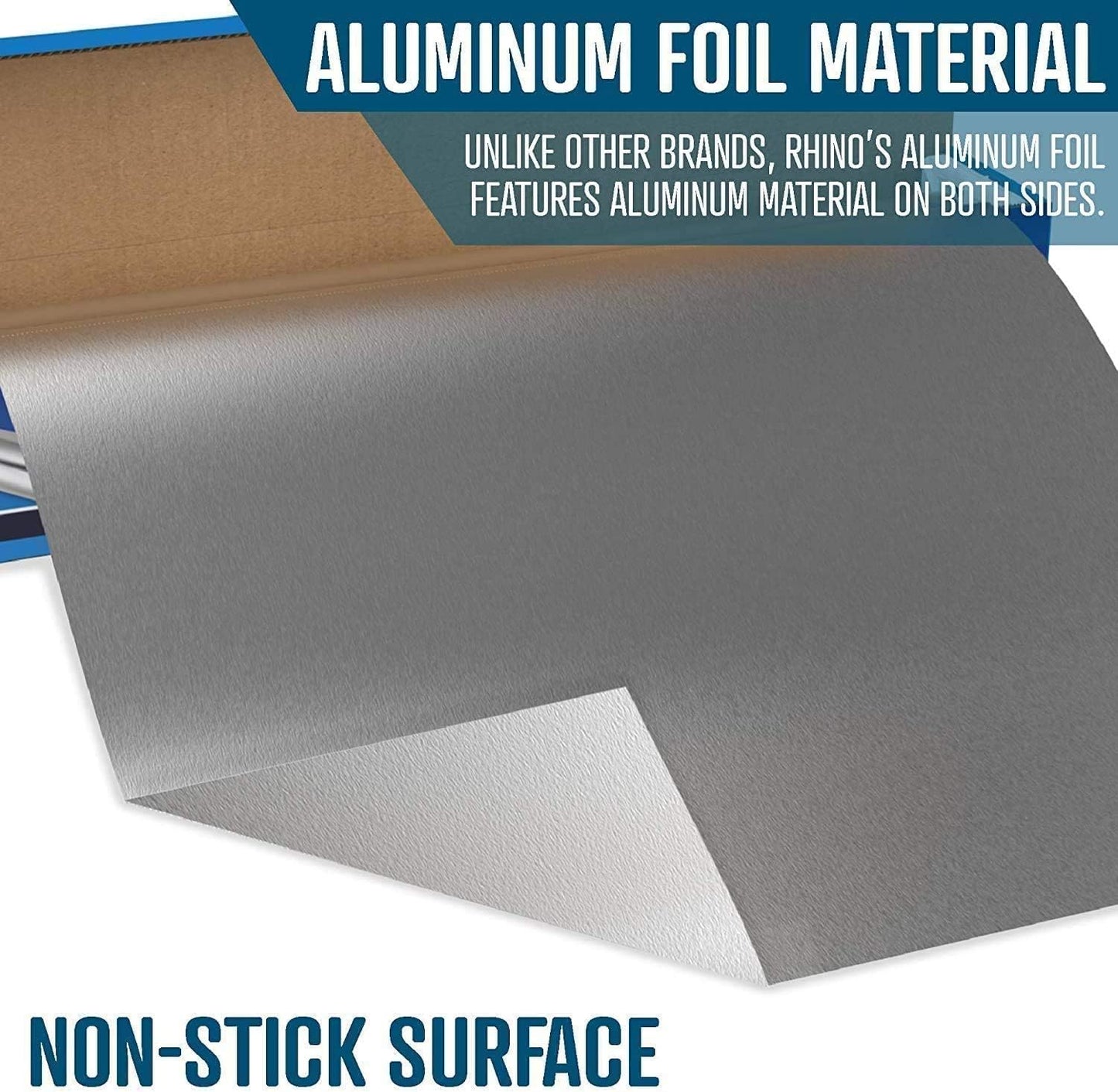 Rhino Aluminum Heavy Duty Aluminum Foil - 12 x 350 sf Long Roll, 25 Microns Thick Foil Heavy Duty Commercial Grade & Extra Thick, Strong Enough for Food Service Industry (Pack of 2)