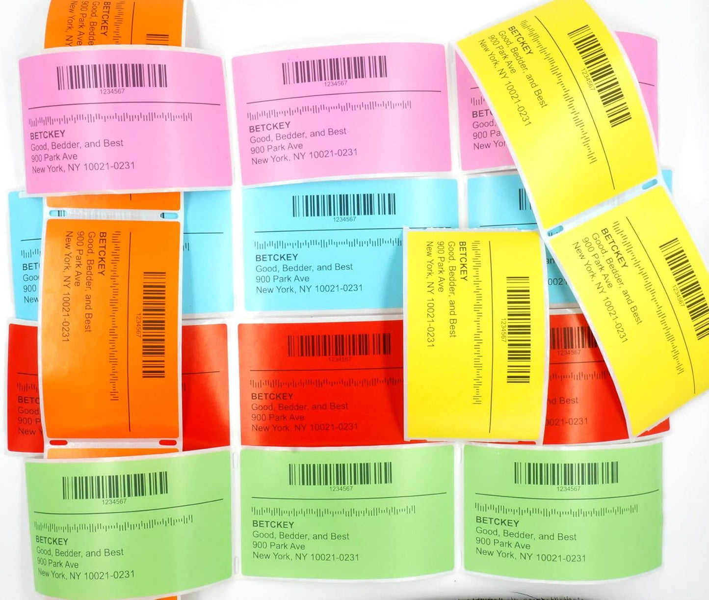 BETCKEY - 1" x 1" Square QR Code Labels Compatible with Zebra & Rollo Label Printer,Premium Adhesive & Perforated[Yellow, 6 Rolls, 8280 Labels]