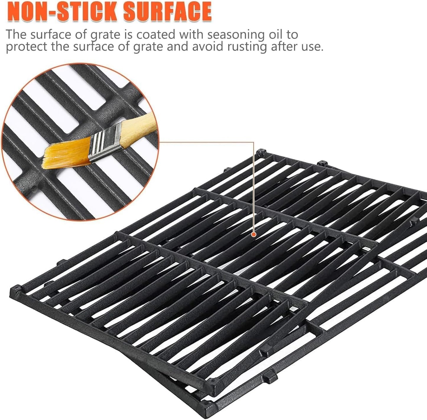 QuliMetal 7637,7635 Grill Parts for Weber Spirit E-210, Spirit 200, GS4 Spirit II 200, Spirit II E-210 Series, Spirit II E-210 Gas Grills,(Front-Mounted Control),15.3" Flavorizer Bars & 17.5" Grates