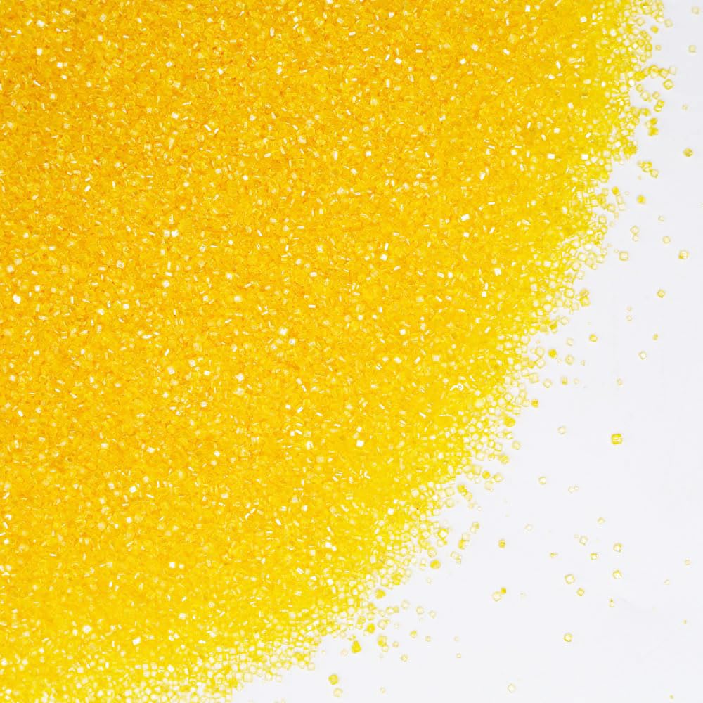 Kasvan Yellow Sanding Sugar Sprinkles - Edible Sugar Crystals, Baking Cake Decorations, Ice Cream Toppings cupcake Decorating, Wedding Party Chirstmas Supplies, 85g/3.2oz
