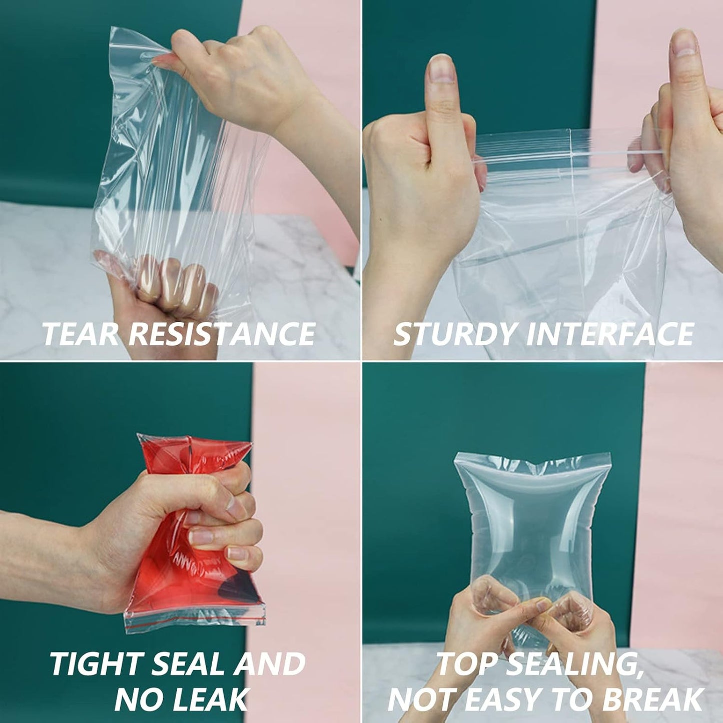 13" x 15"(100 Count) Large Zip Bags - 2 Gallon Zip Plastic Poly Bags for Clothing, T-Shirts, Pants
