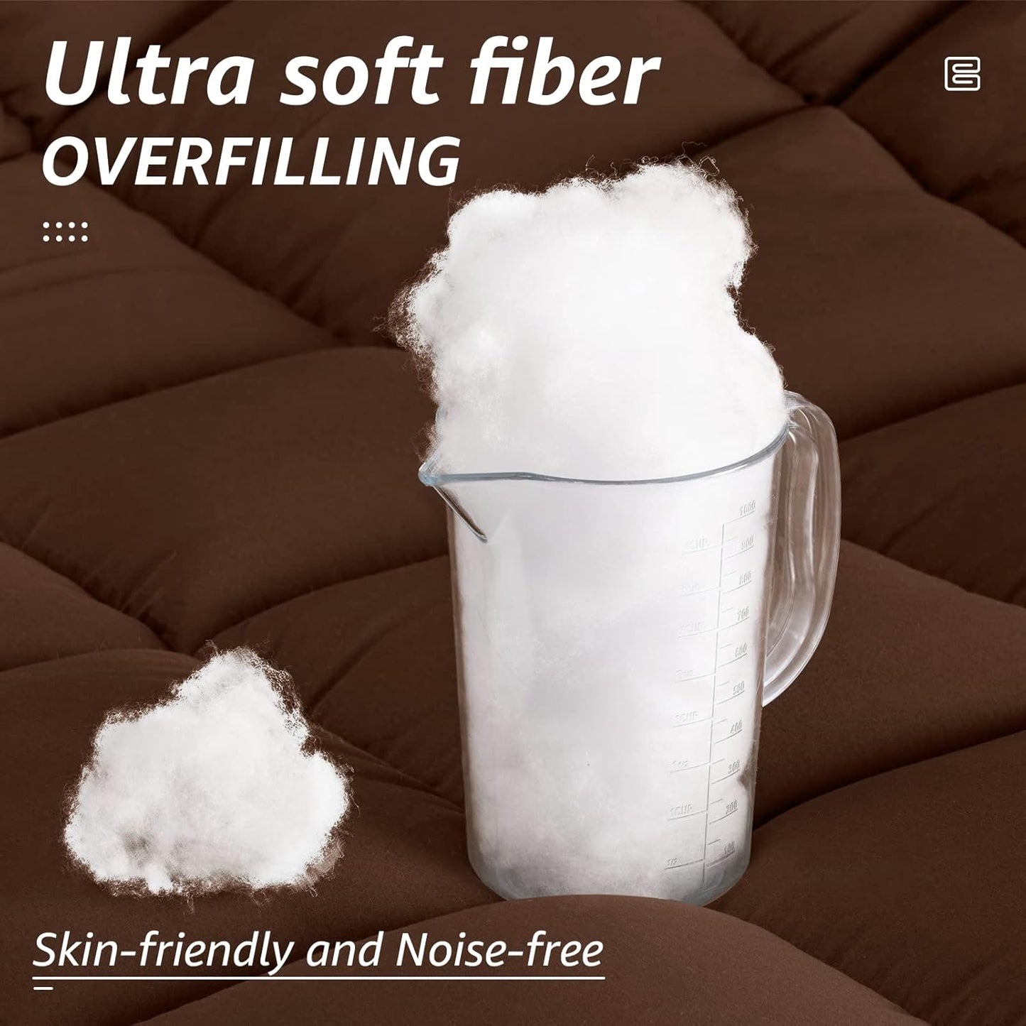 HYLEORY All Season California King Size Bed Comforter - Cooling Down Alternative Quilted Duvet Insert with Corner Tabs - Winter Warm - Machine Washable - Mocha Coffee,Cal King(96*104)