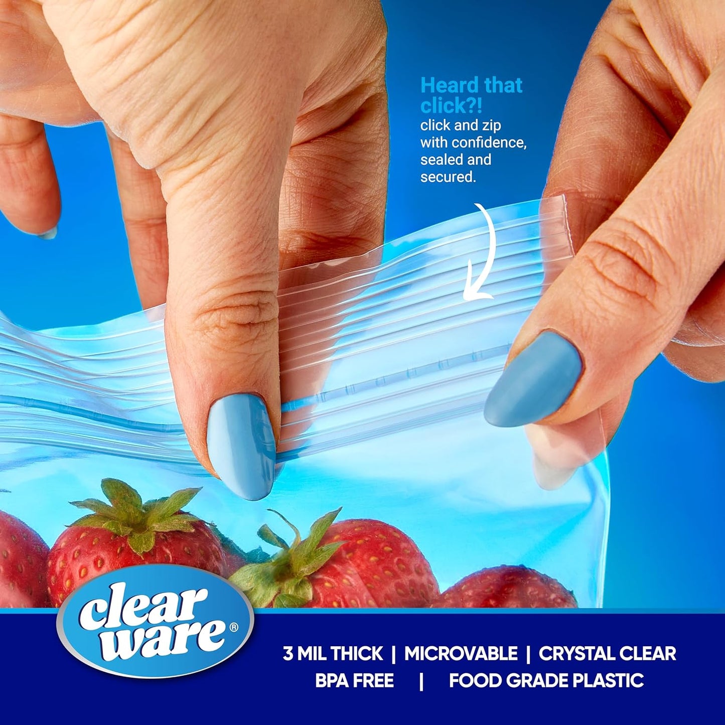 Quart Freezer Bags - Double Zipper Seal -150 Count, (2 Packs of 75) Resealable Plastic Freezer Containers - Reusable Pouches for Food Storage, Meat, Fresh Vegetables, Fruit - Microwave-Safe, BPA Free