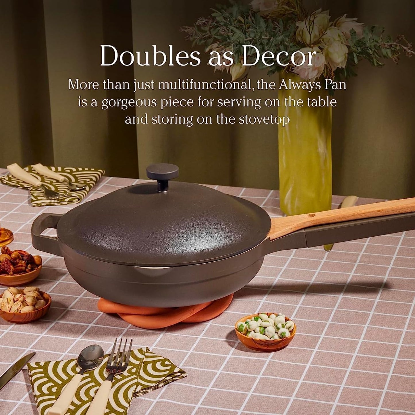 Our Place Large Always Pan 2.0-12.5” (4 Qt) Nonstick, Toxin-Free Ceramic Cookware | Patented 10-in-1 Aluminum Frying & Sauté Pan | Safe for Oven, Induction & All Cooktops up to 450°F | Spice