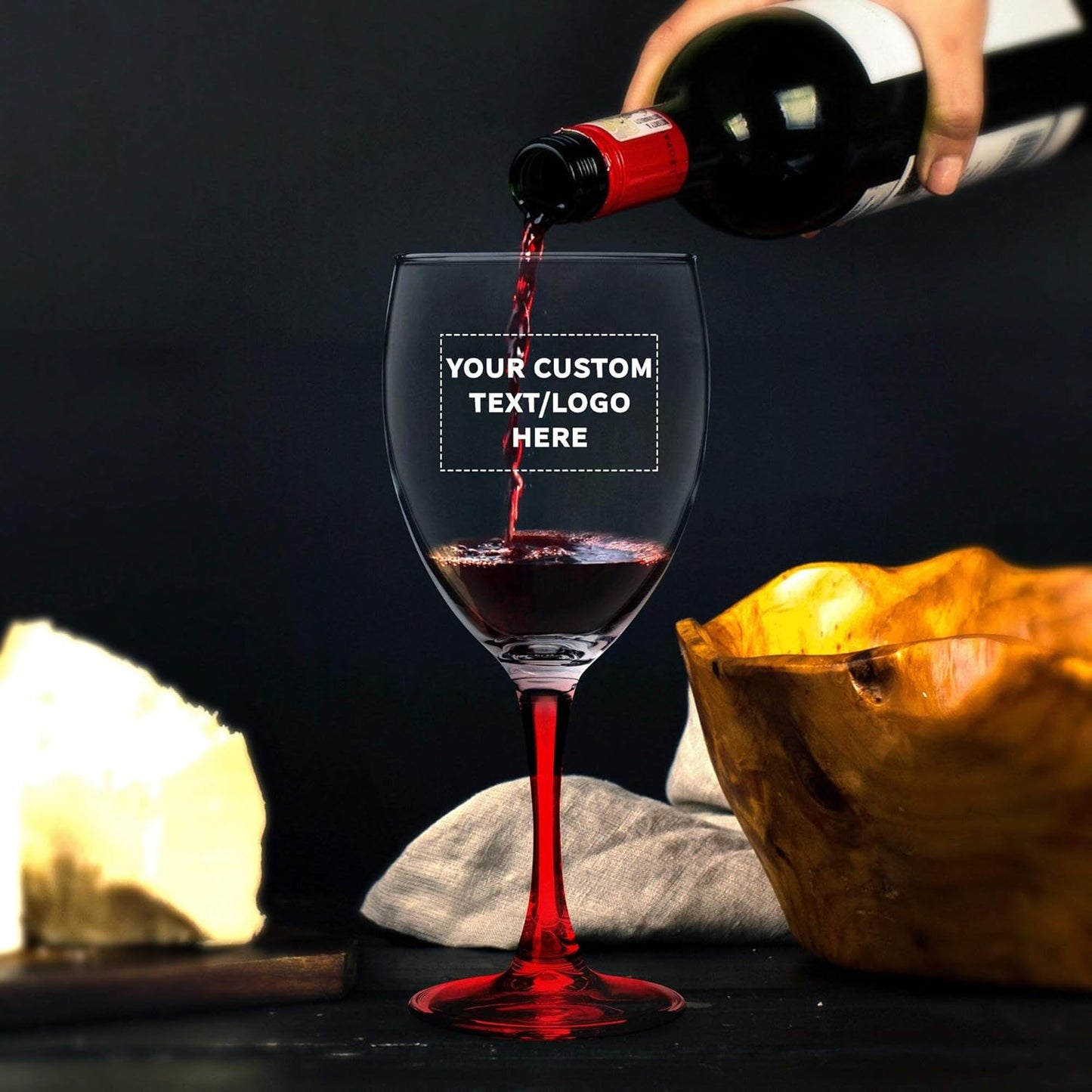 Custom Nuance Wine Glasses by ARC 10.5 oz. Set of 100, Personalized Bulk Pack - Restaurant Glassware, Perfect for Red Wine, White Wine, Cocktails - Red