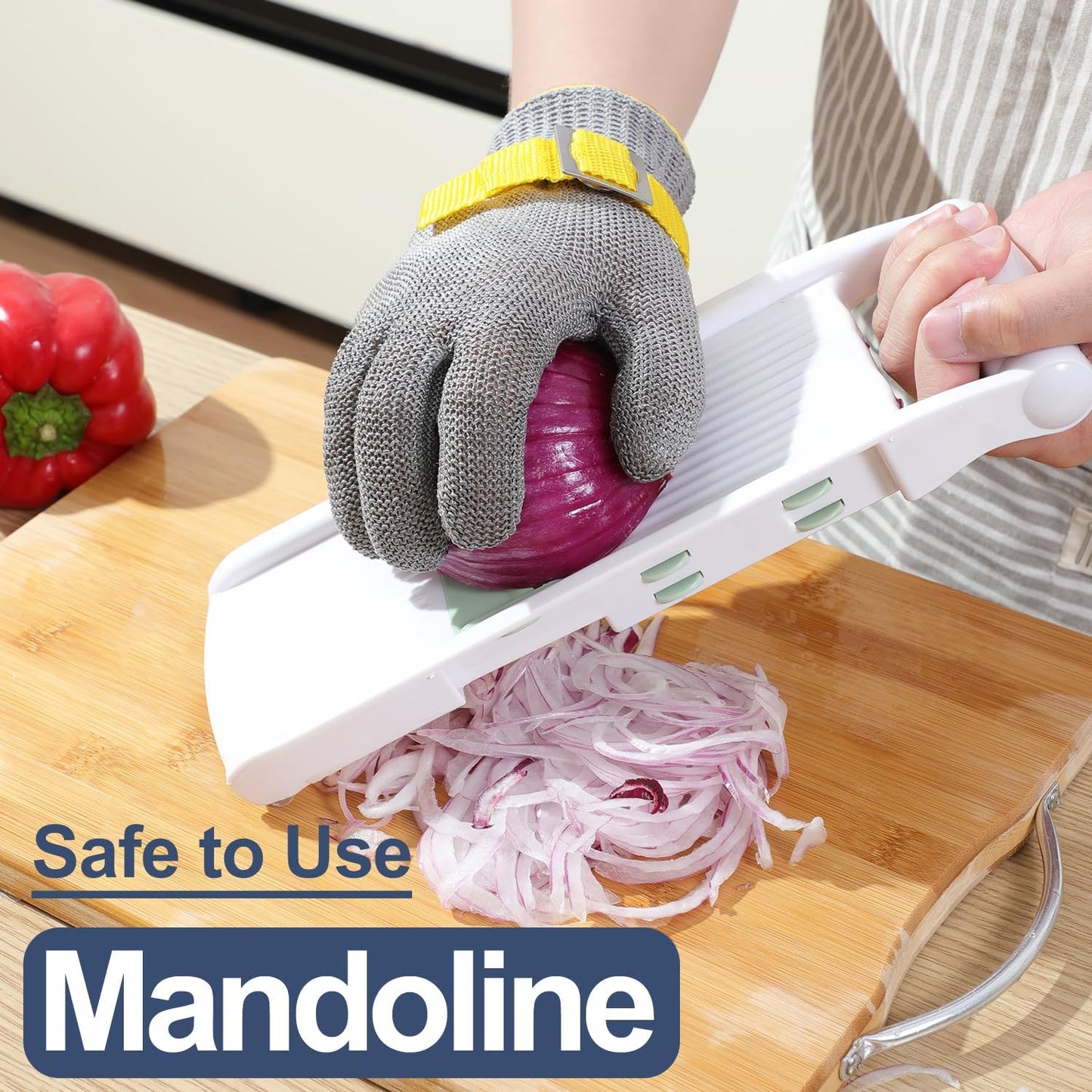Dowellife ANSI A9 Cut Resistant Glove Food Grade, Stainless Steel Mesh Metal Knife Cutting Glove for Butcher Meat Cutting Oyster Shucking Kitchen Mandoline Chef Slicing Fish Fillet (X-Large)
