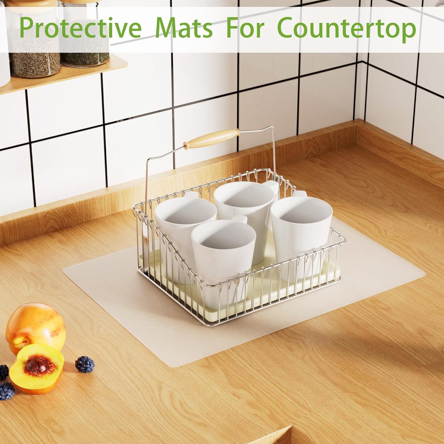 Small Silicone Mats for Kitchen Counter: 13” x 18” (1MM) Clear Non-slip Countertop Protector Liner - Non-Stick Heat Resistant Baking Mat For Pastry Translucent (2/Pack)