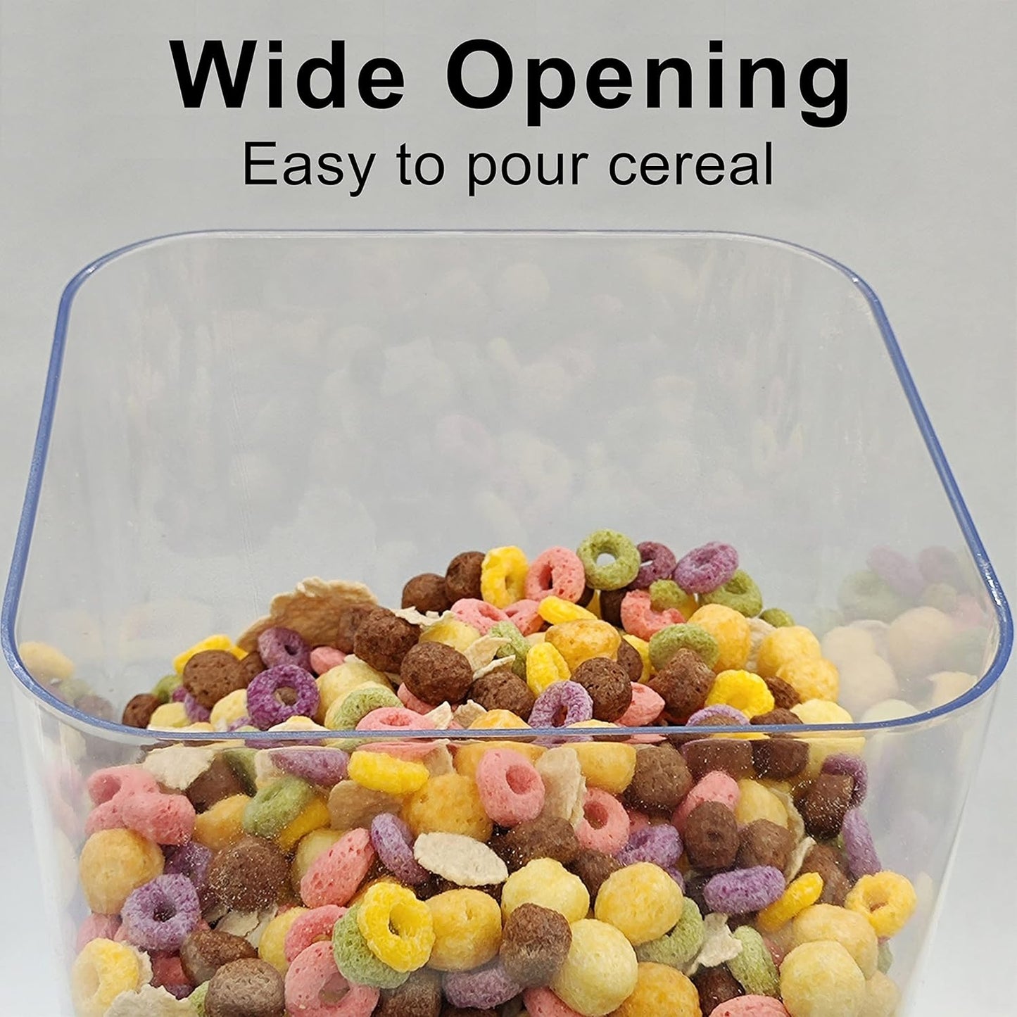 5L Cereal Dispenser Countertop with lids, Organization and Storage Containers for Kitchen and pantry, Rice Dispenser for food, Cereal, Beans, Nuts, Snack,Oatmeal, Dog Food, Bird Seed, Black, 1Pc