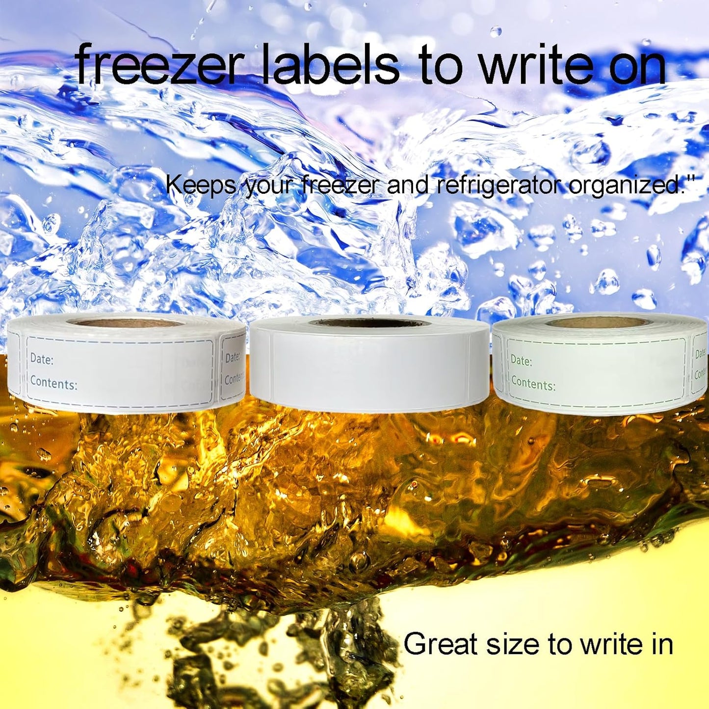 1000pcs Freezer Labels,1x3 inch for Food containers,Food Labels Quick and Easy to Remove- Easy to Write on(Blue)