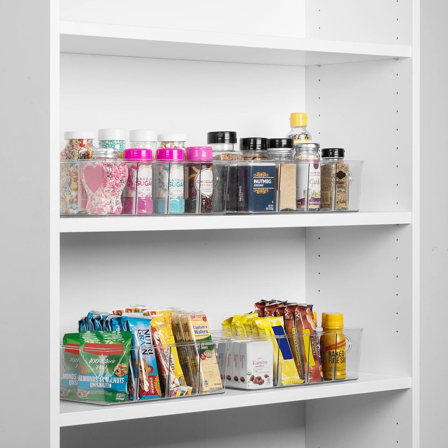 Pantry Organizers and Storage and Cabinet Organizer, 4 Pack - Kitchen Organizers and Storage, Great Fridge or Snack Organizer - Perfect in Refrigerator or Cupboard Shelf