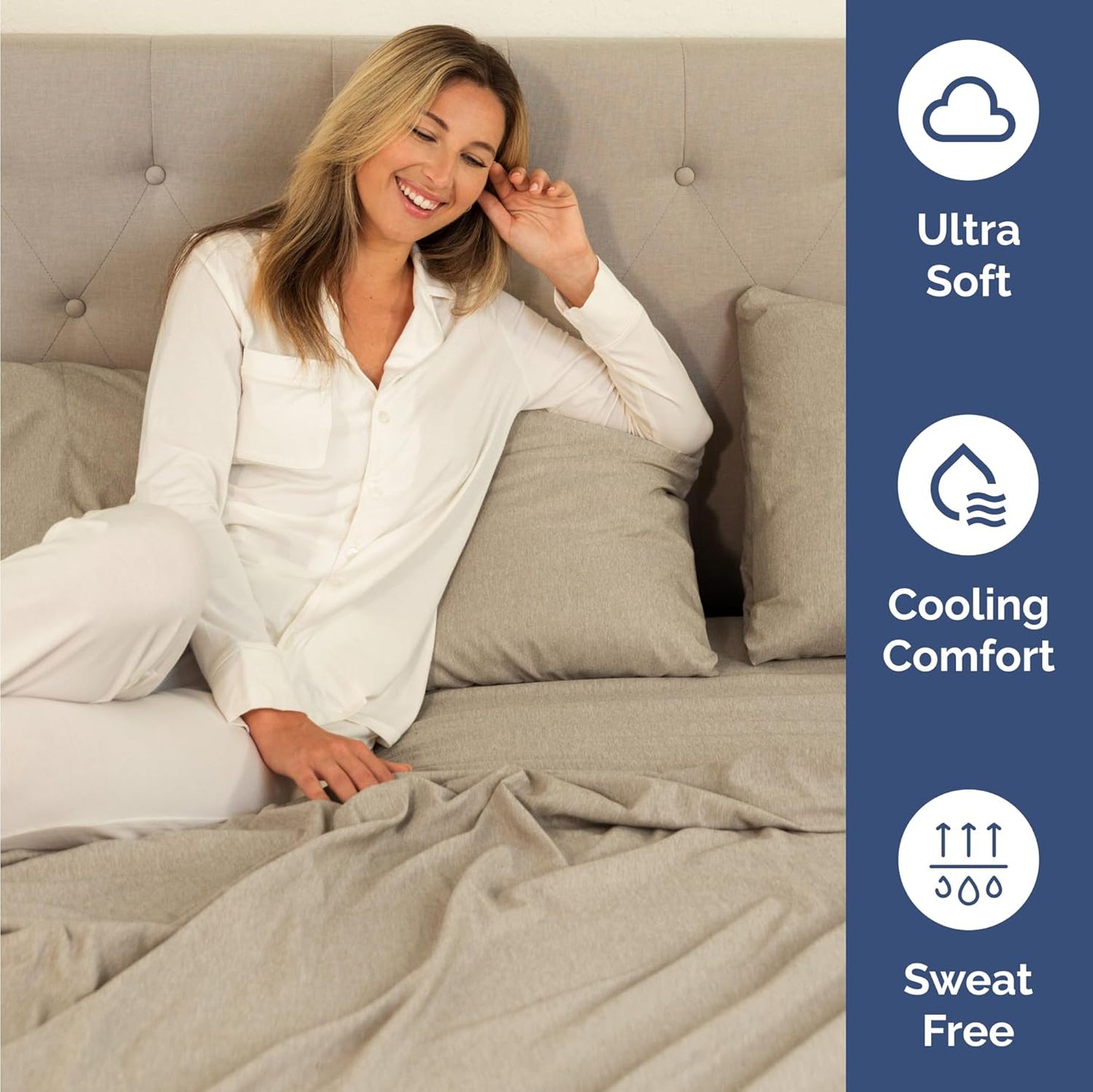 Twin Size 3 Piece Sheet Set - Comfy Breathable & Cooling Bed Sheets Set - Hotel Luxury Bedding for Women, Men, Kids, Teens, Boys & Girls - Deep Pockets, Soft & Wrinkle Free - Beige (Heathered Sheets)