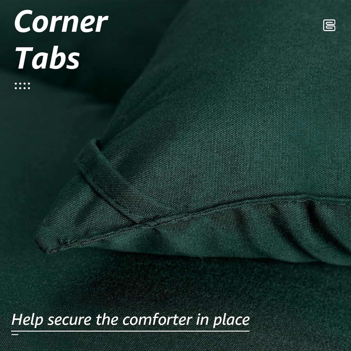 HYLEORY All Season California King Size Bed Comforter - Cooling Down Alternative Quilted Duvet Insert with Corner Tabs - Winter Warm - Machine Washable - Emerald Green,Cal King(96*104)