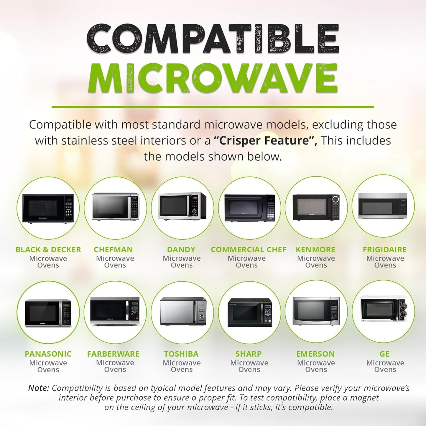 2.0 Magnetic Microwave Splatter Cover, Collapsible 12-Inch BPA-Free Food Lid with Upgraded Magnets, Vented Plate Guard, Dishwasher Safe, Space-Saving Magnetic Storage - Black