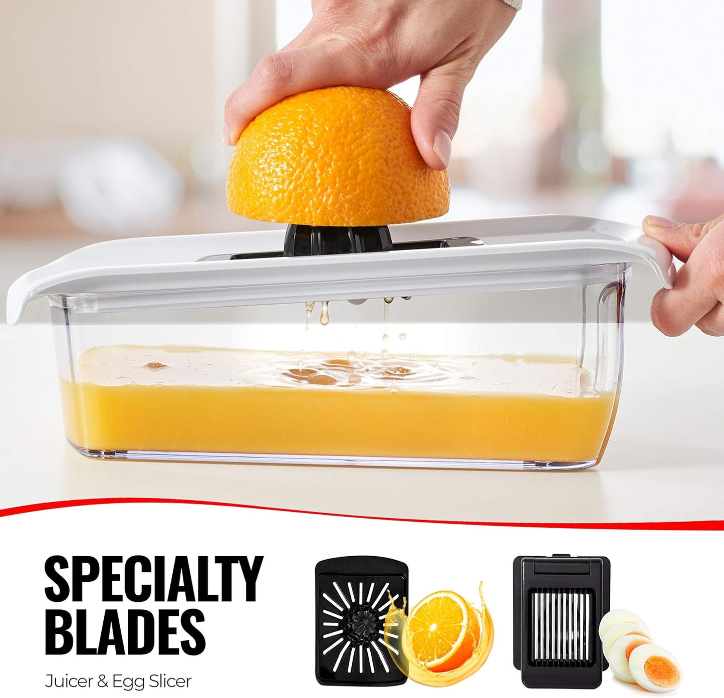 Fullstar Mandoline Slicer for Kitchen, Fruit Cutter, Cheese Grater, Cucumber Slicer, Veggie Spiralizer, Food Cutter & Kitchen Gadgets with Safety Glove (11 in 1, White)