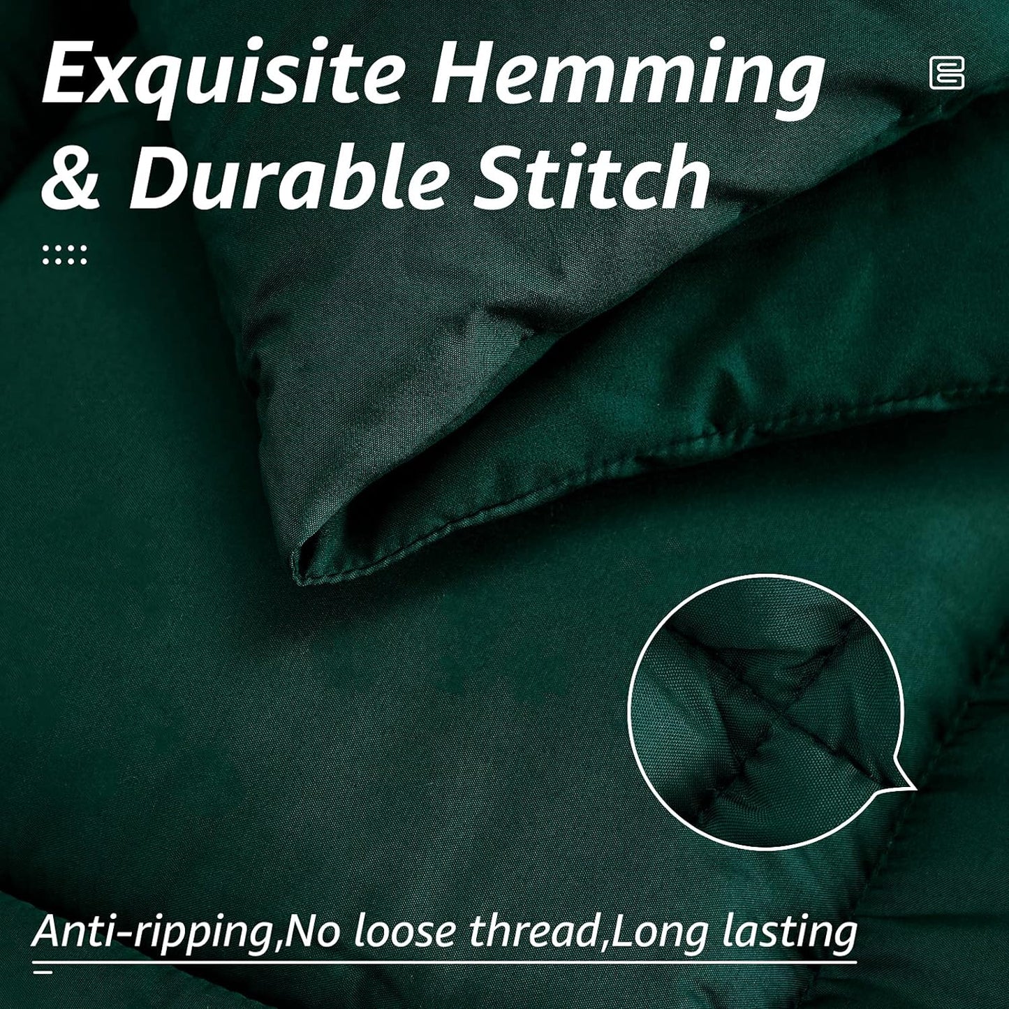 HYLEORY All Season Twin Size Bed Comforter - Cooling Goose Down Alternative Quilted Duvet Insert with Corner Tabs - Winter Warm - Machine Washable - Emerald Green